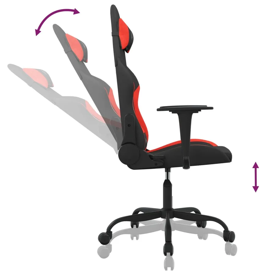 Chaise de jeu Noir et rouge Tissu - 6
