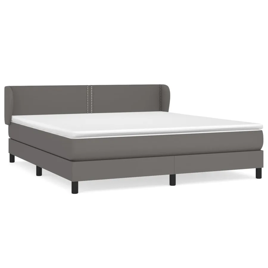 Sommier à lattes de lit avec matelas Gris 180x200 cm Similicuir - 2
