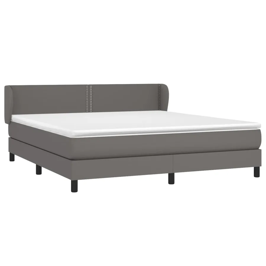 Sommier à lattes de lit avec matelas Gris 180x200 cm Similicuir - 3