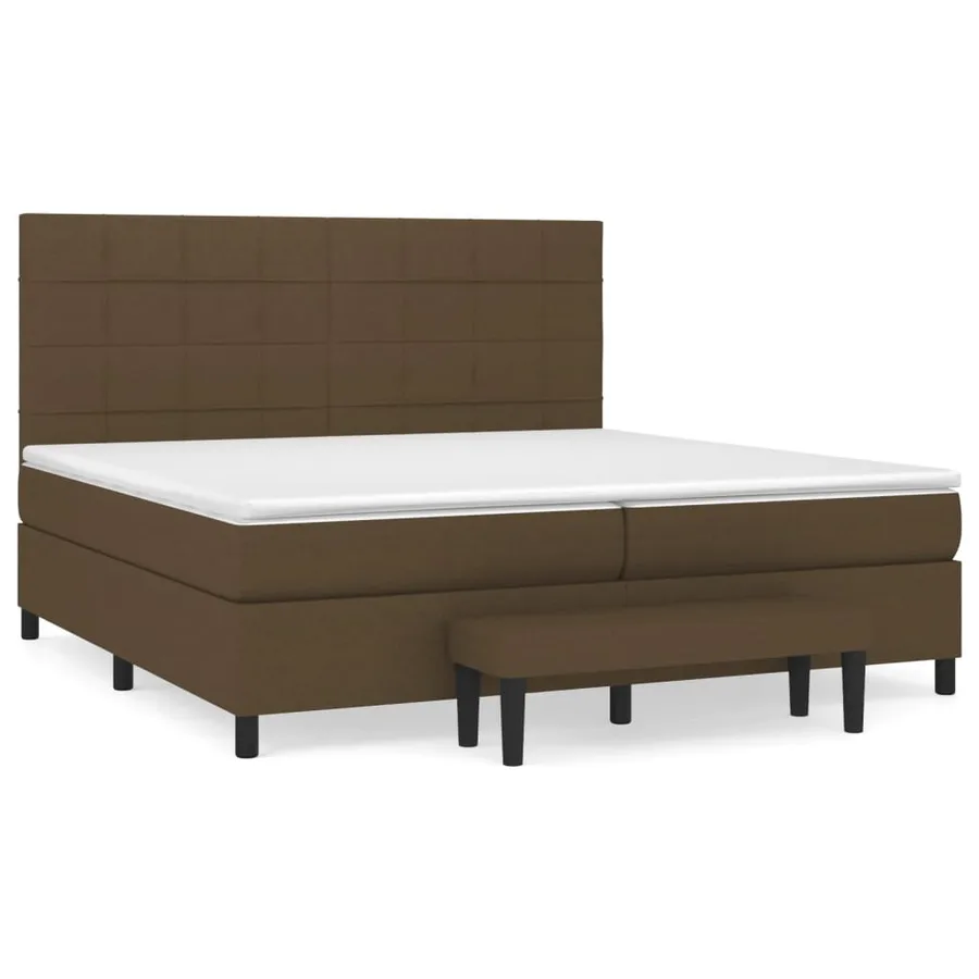 Sommier à lattes de lit avec matelas Marron foncé 200x200 cm - 2