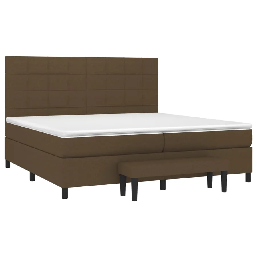 Sommier à lattes de lit avec matelas Marron foncé 200x200 cm - 3