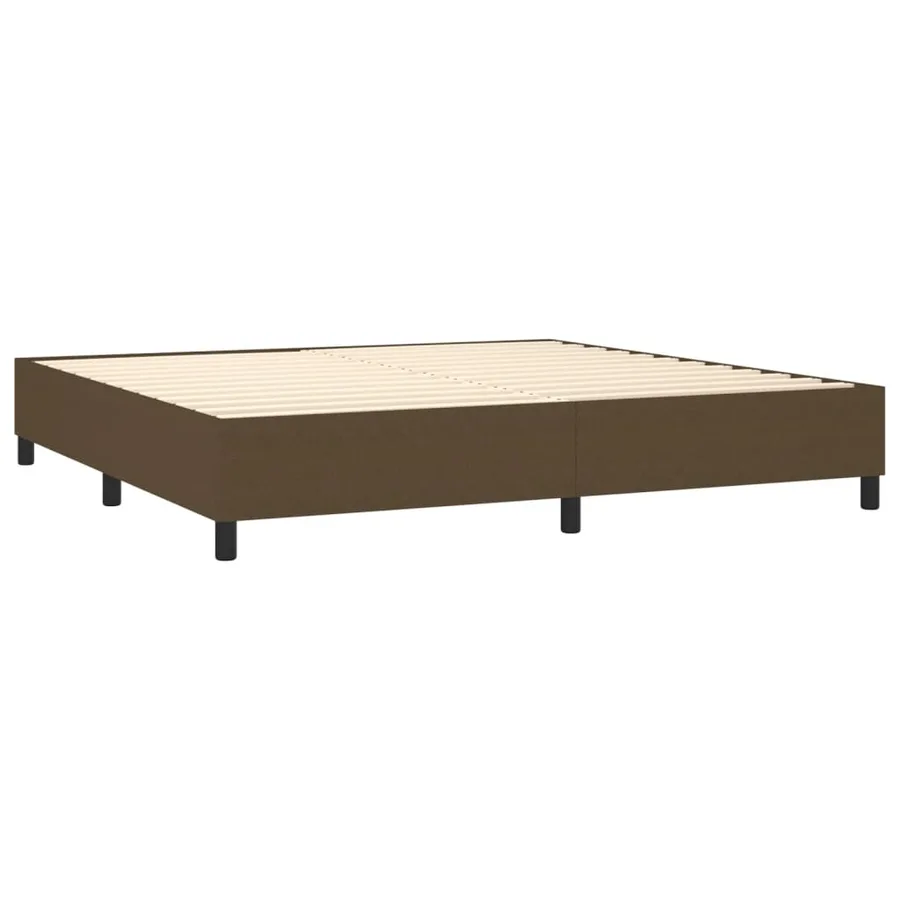 Sommier à lattes de lit avec matelas Marron foncé 200x200 cm - 4