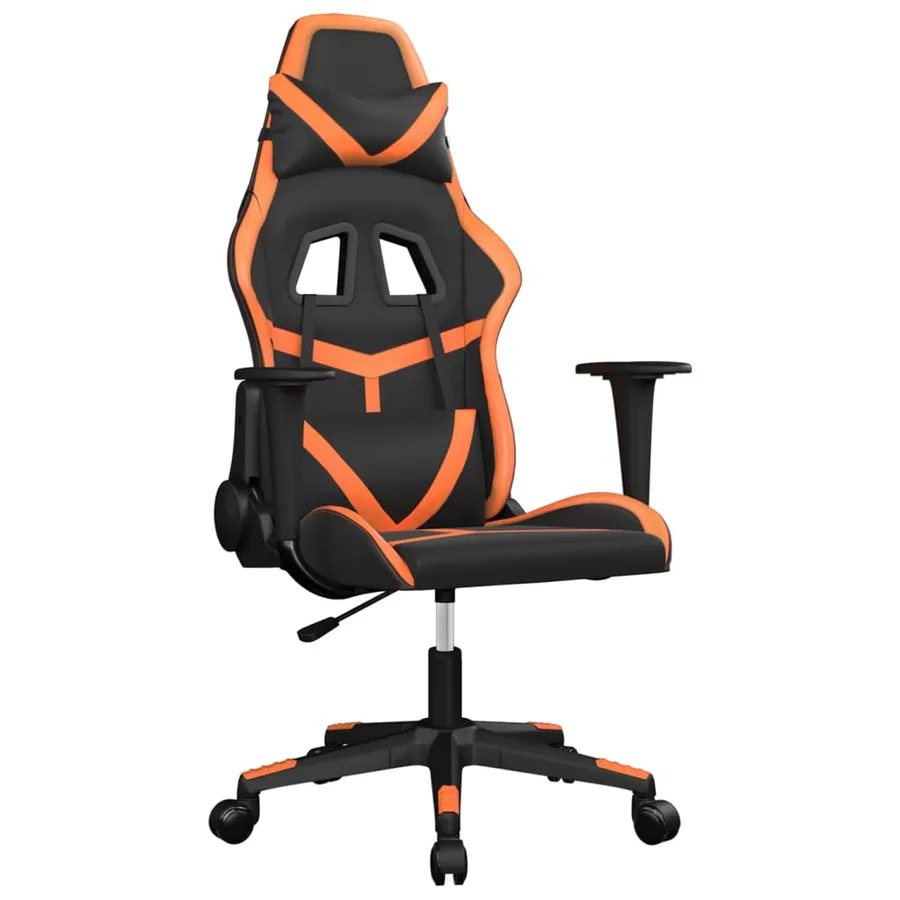 Chaise de jeu Noir et orange Similicuir - 2
