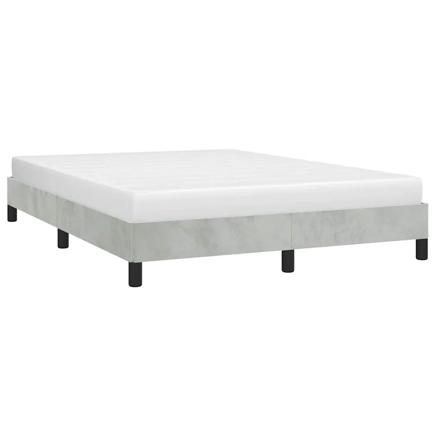 Cadre de lit gris clair 137x190 cm velours