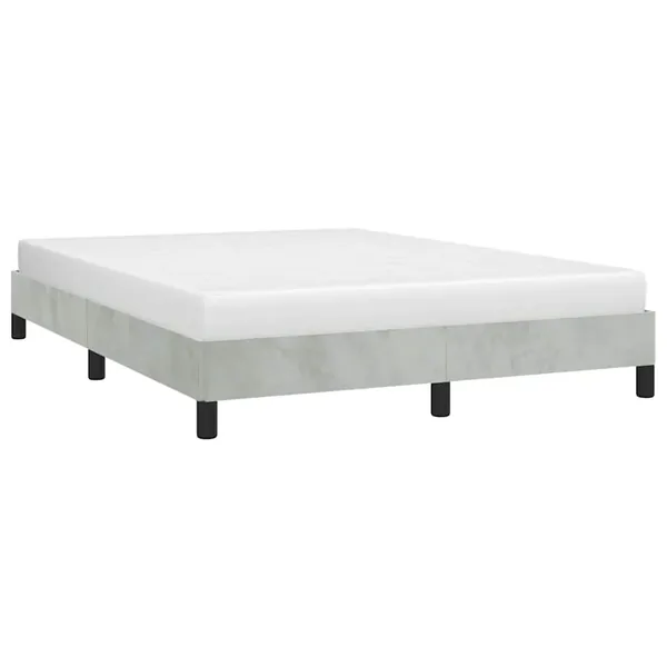 Cadre de lit gris clair 137x190 cm velours