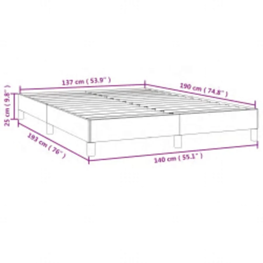 Cadre de lit gris clair 137x190 cm velours - 10