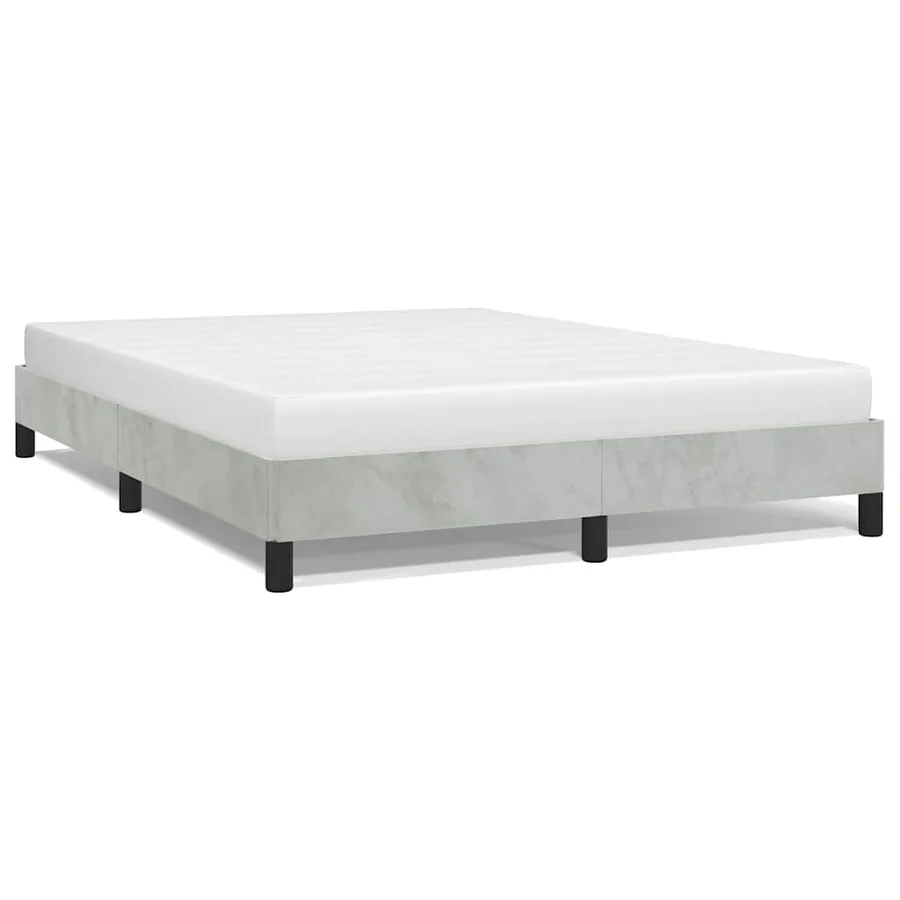 Cadre de lit gris clair 137x190 cm velours - 2