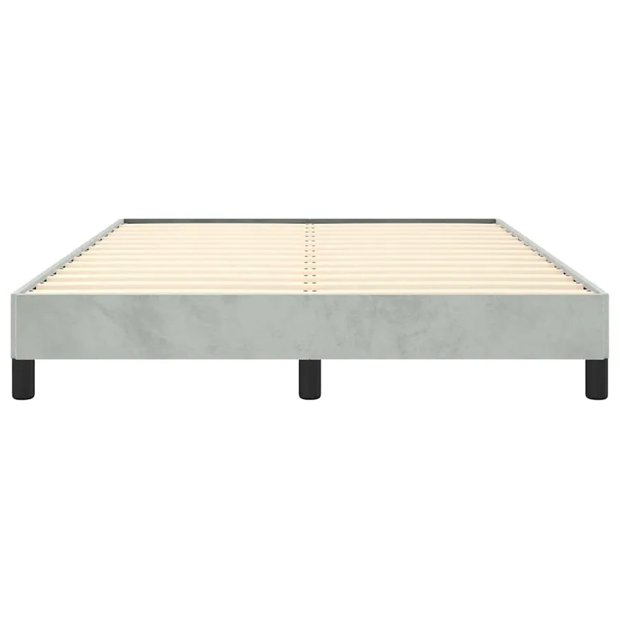 Cadre de lit gris clair 137x190 cm velours - 6