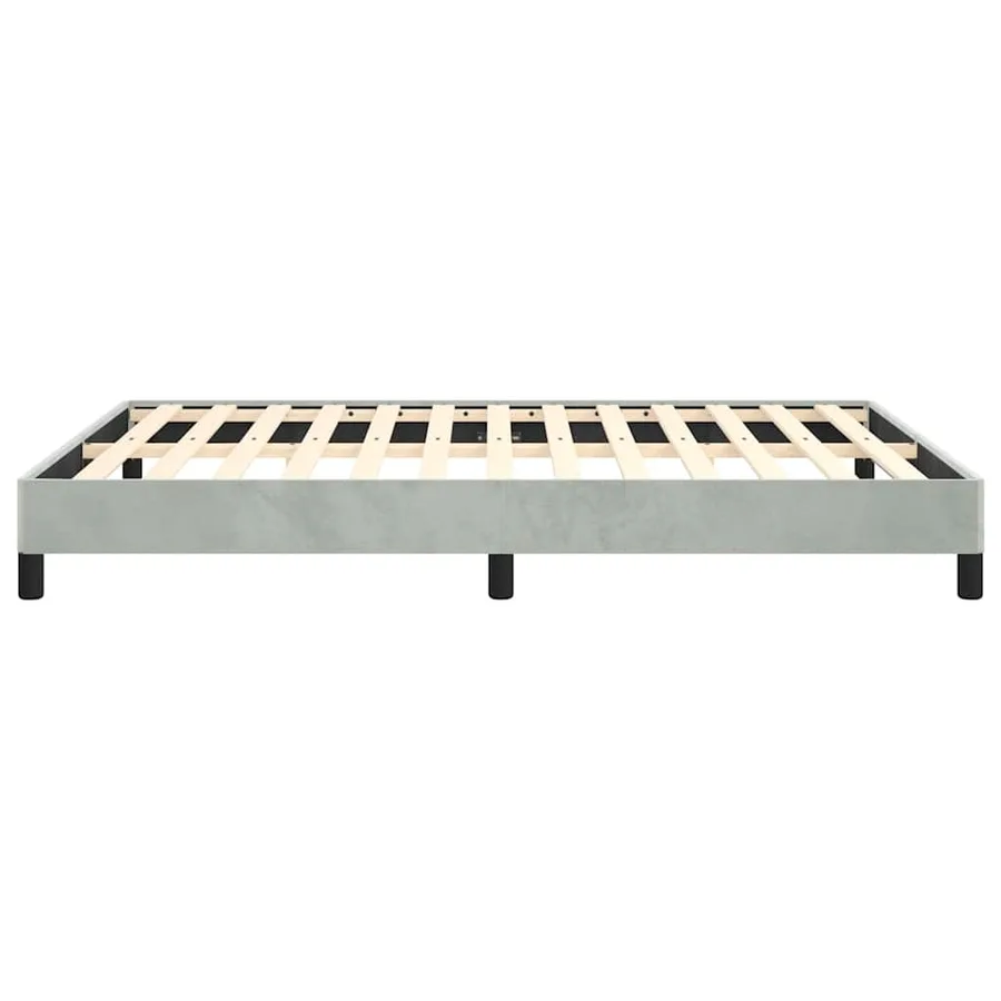 Cadre de lit gris clair 137x190 cm velours - 7