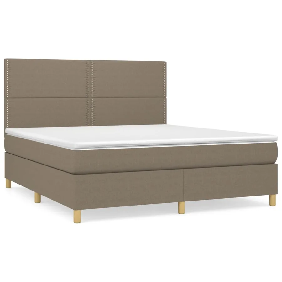Sommier à lattes de lit avec matelas Taupe 180x200 cm Tissu - 2