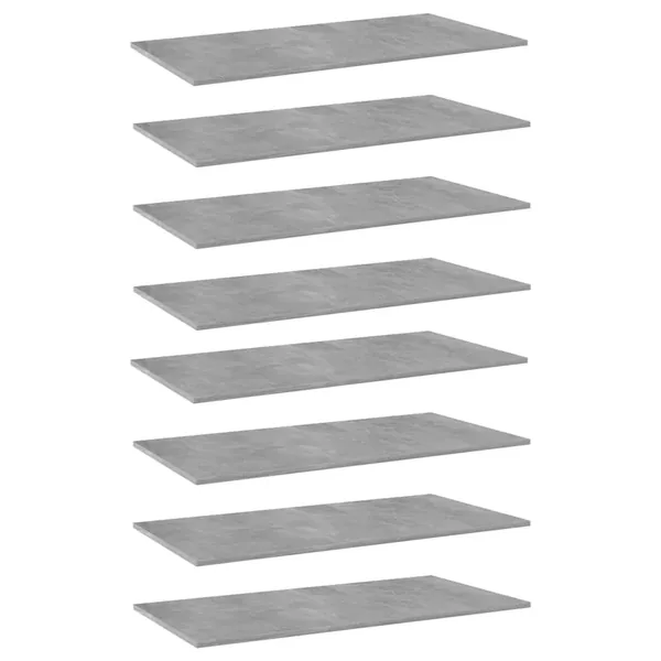 Panneaux de bibliothèque 8 pcs Gris béton 80x30x1,5cm Aggloméré