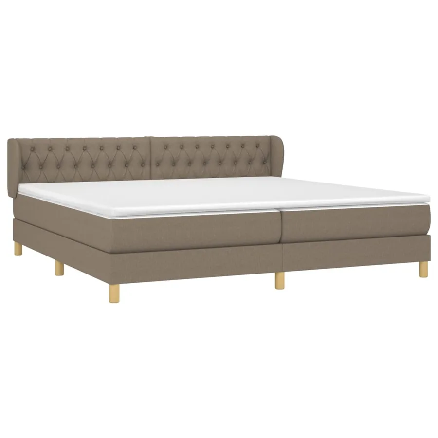 Sommier à lattes de lit avec matelas Taupe 200x200 cm Tissu - 3