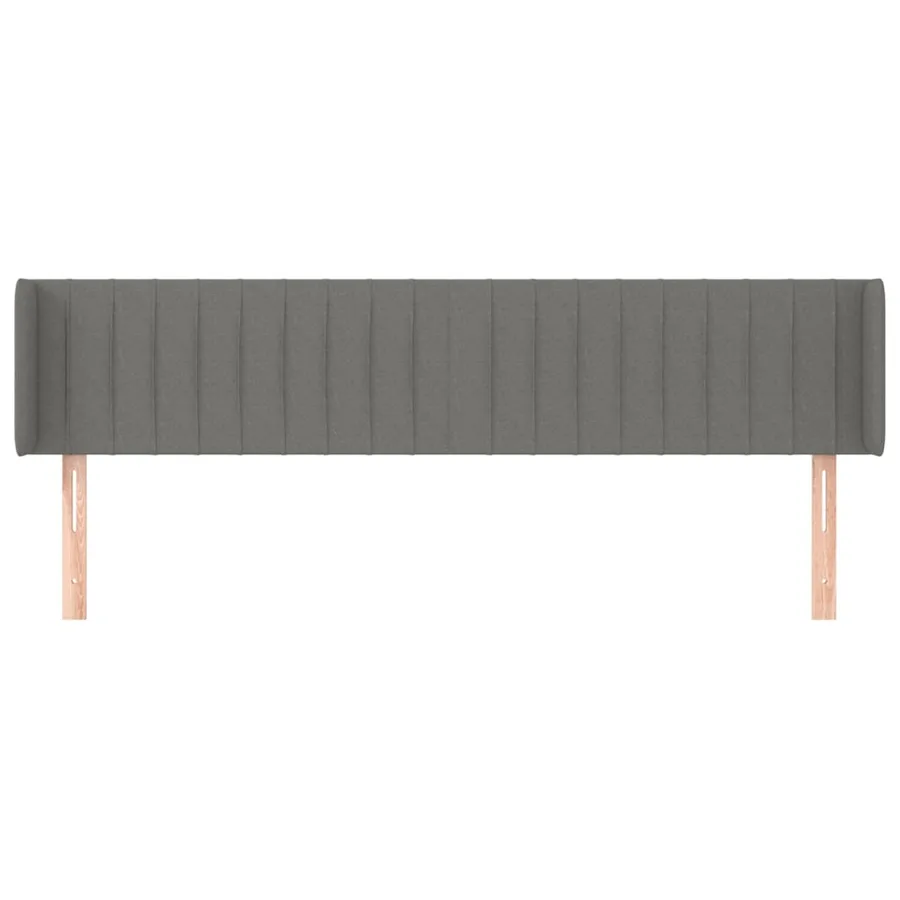 Tête de lit avec oreilles Gris foncé 163x16x78/88 cm Tissu - 3
