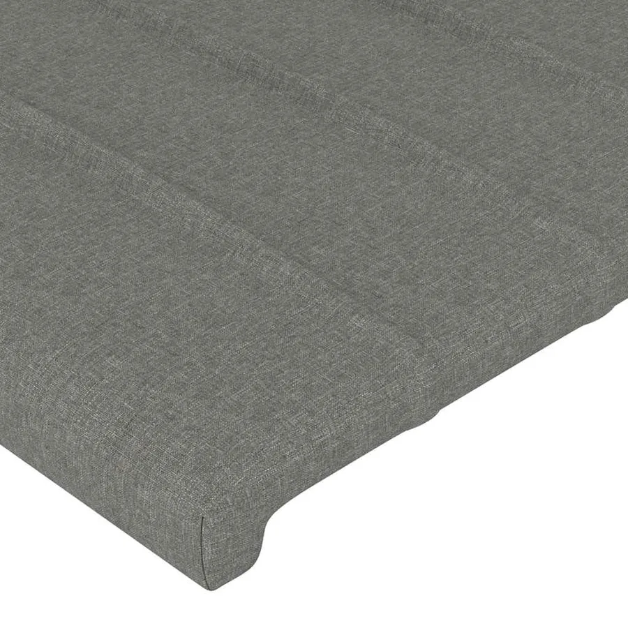 Tête de lit avec oreilles Gris foncé 163x16x78/88 cm Tissu - 5