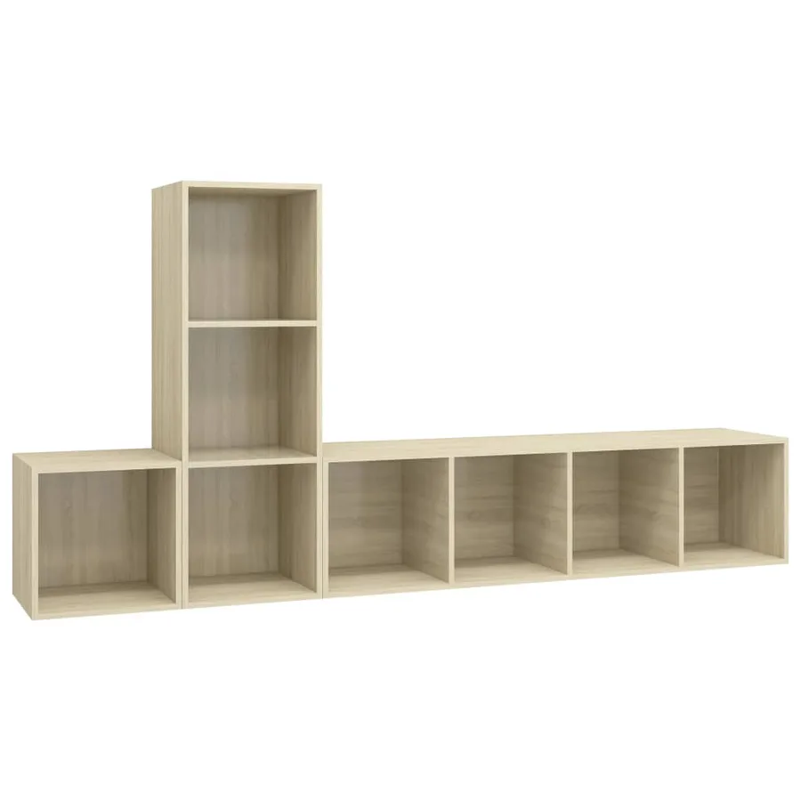 Ensemble de meuble TV 3 pcs Chêne sonoma Bois d'ingénierie - 2