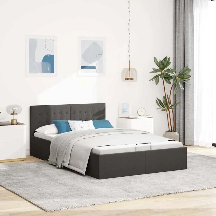 Cadre de lit à rangement hydraulique sans matelas 140x200 cm - 4