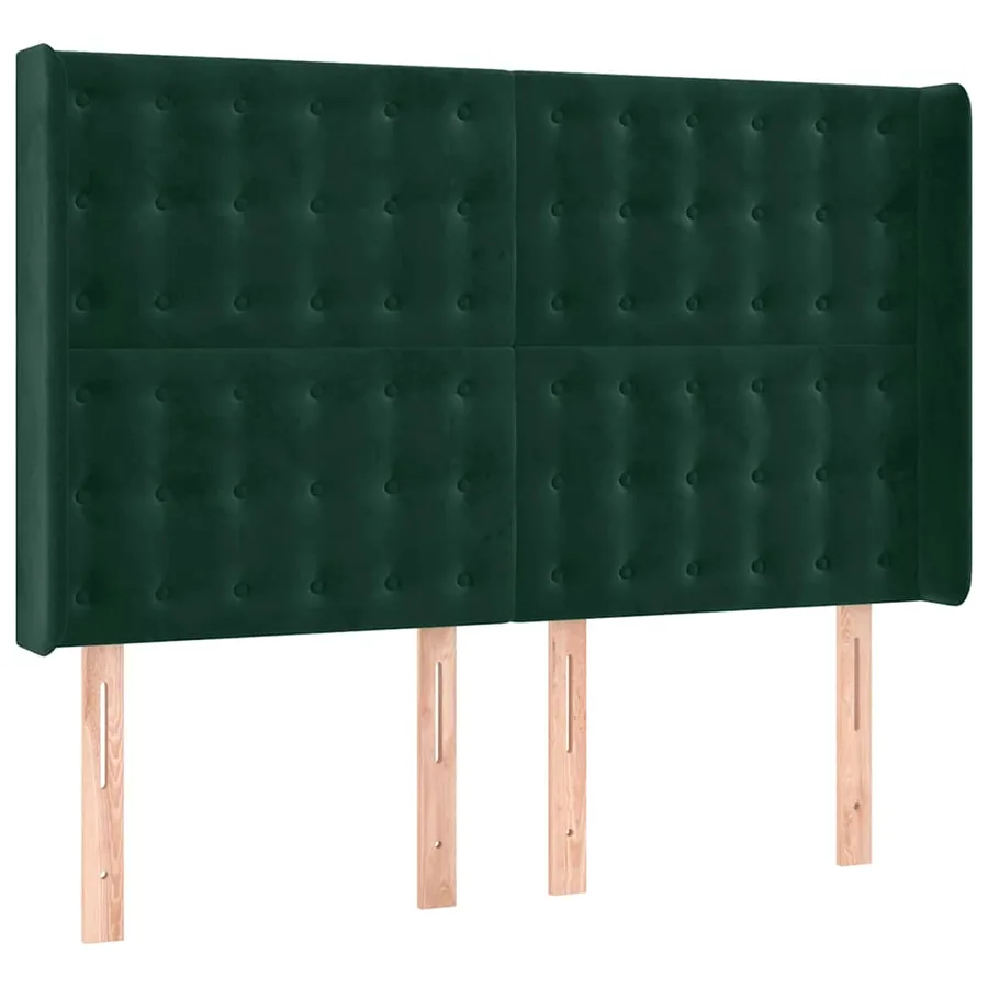 Tête de lit à LED Vert foncé 147x16x118/128 cm Velours - 3