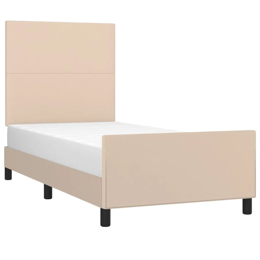 Cadre de lit sans matelas cappuccino 90x190 cm similicuir - 3