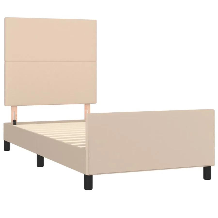 Cadre de lit sans matelas cappuccino 90x190 cm similicuir - 4