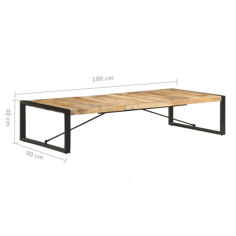 Table basse 180x90x40 cm Bois de manguier brut - 7