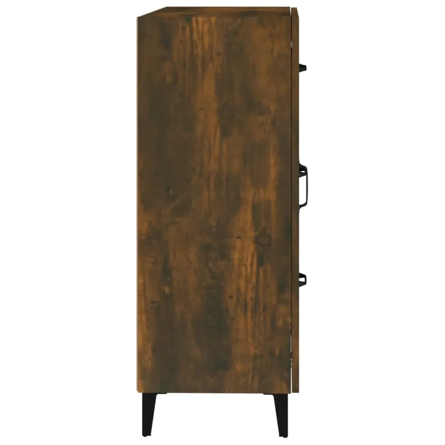 Buffet chêne fumé 69,5x34x90 cm bois d'ingénierie - 7