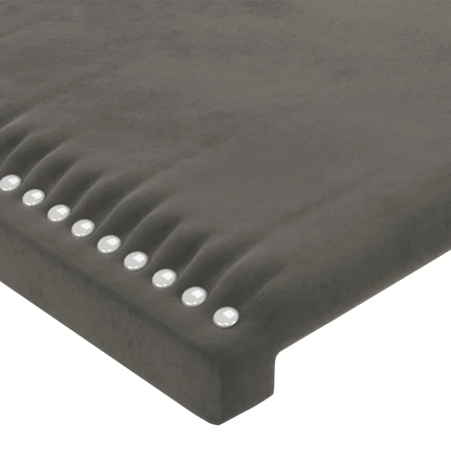 Cadre de lit sans matelas gris foncé 90x200 cm velours - 10