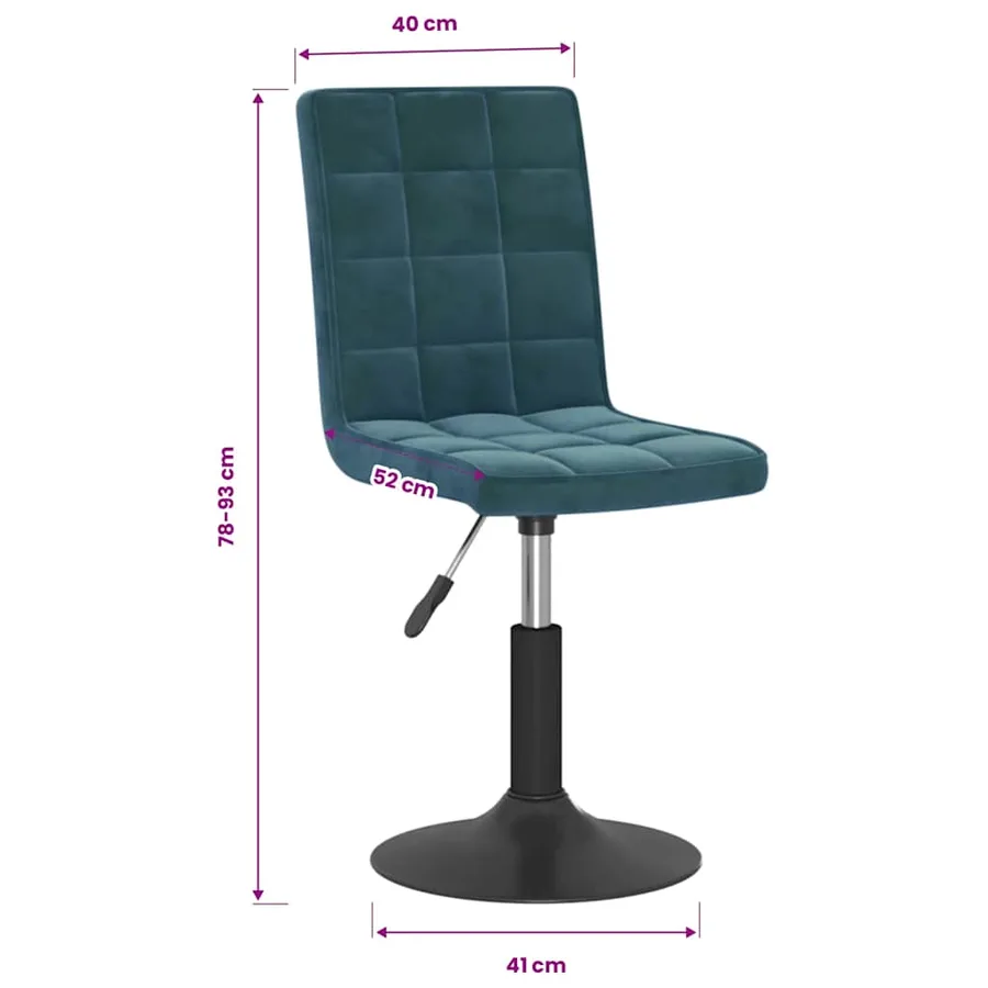 Chaises pivotantes à manger lot de 2 bleu velours - 10