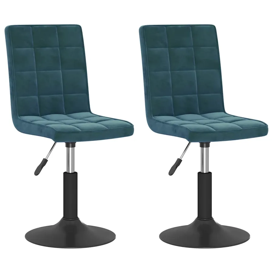 Chaises pivotantes à manger lot de 2 bleu velours - 2
