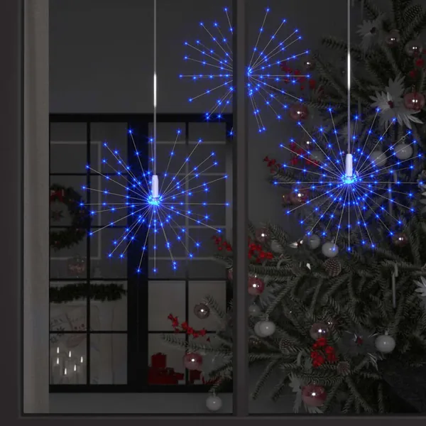 Feu d'artifice de Noël d'extérieur bleu clair 20 cm 140 LED