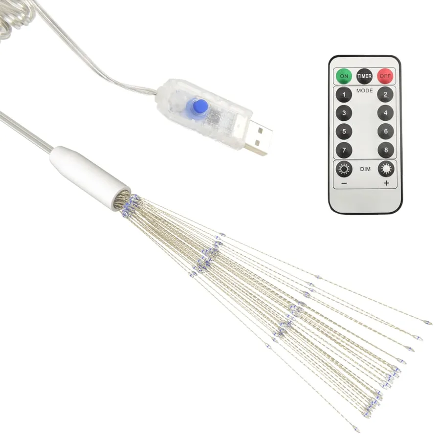 Feu d'artifice de Noël d'extérieur bleu clair 20 cm 140 LED - 8