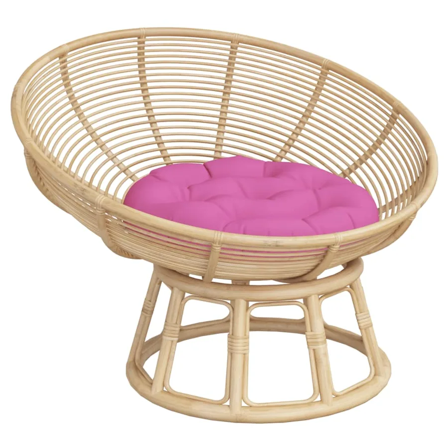 Coussin rond rose Ø 60 x11 cm tissu oxford - 3