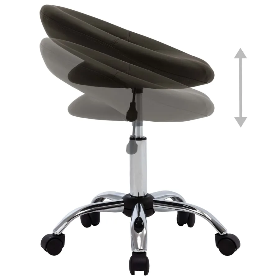 Chaise pivotante de salle à manger Marron Similicuir - 5