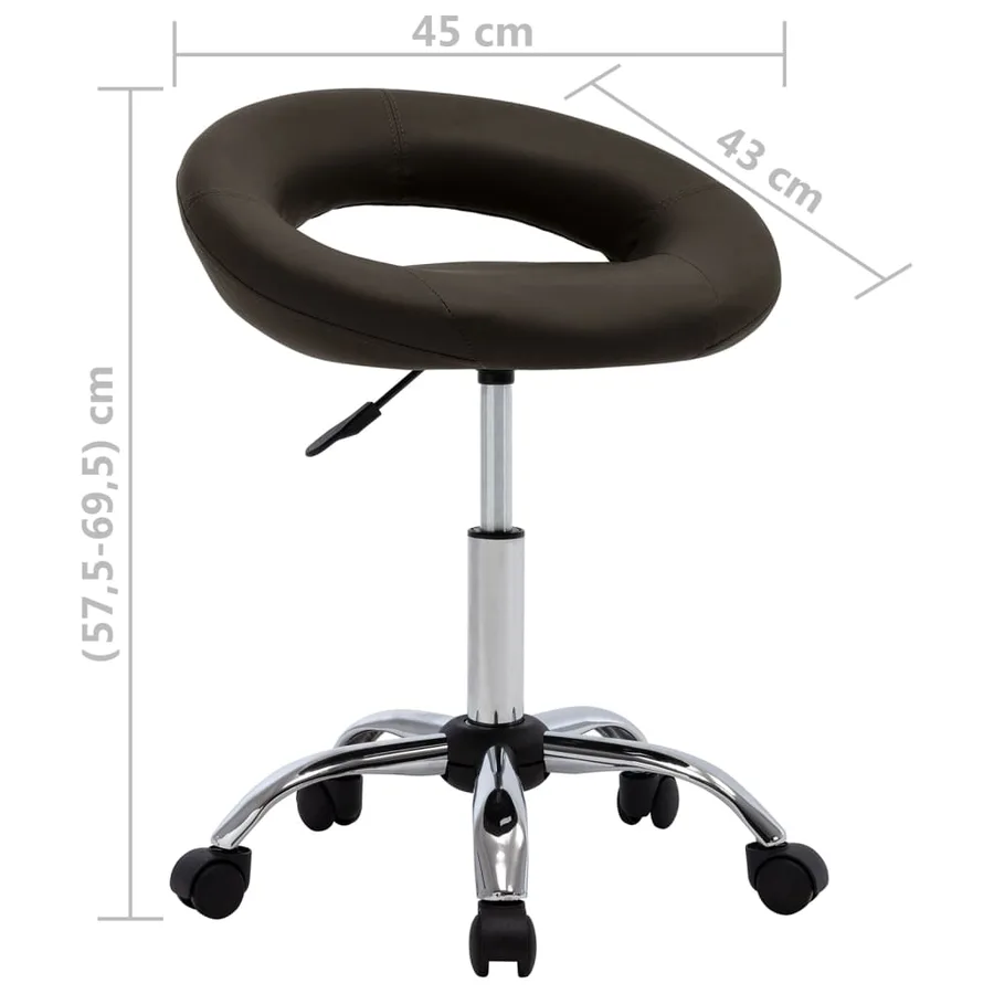 Chaise pivotante de salle à manger Marron Similicuir - 7