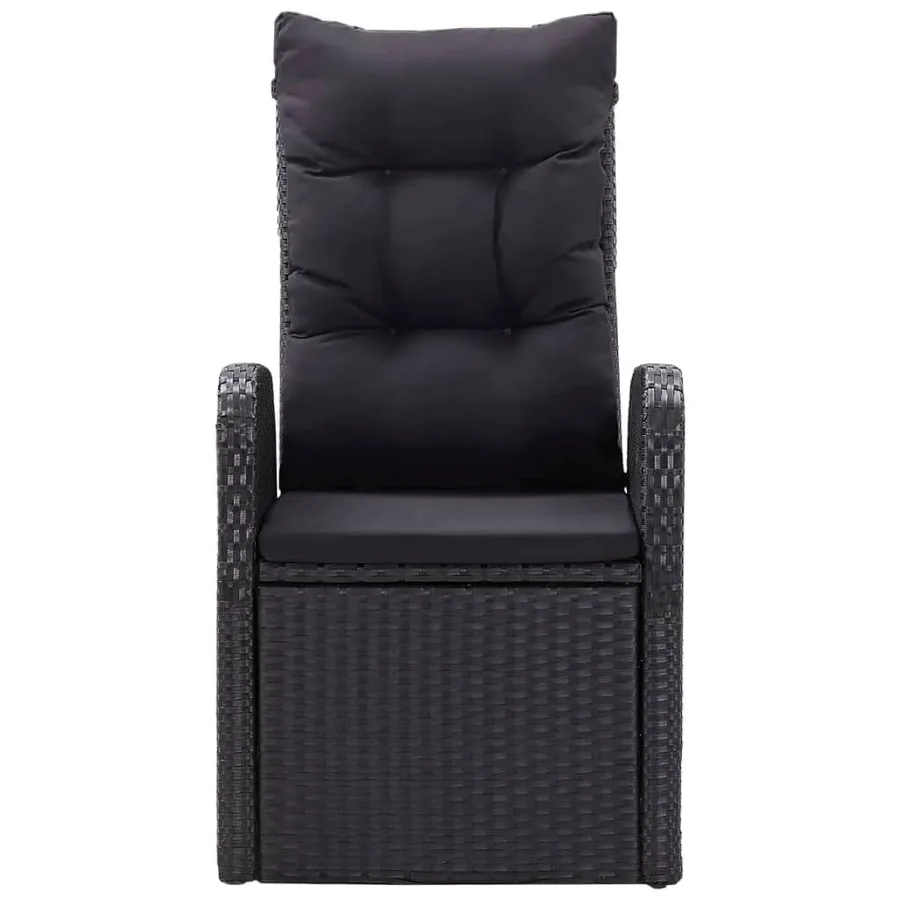 Ensemble à manger de jardin avec coussins 9 pcs noir - 5