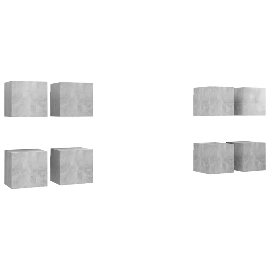 Meubles TV muraux 8 pcs Gris béton 30,5x30x30 cm - 2