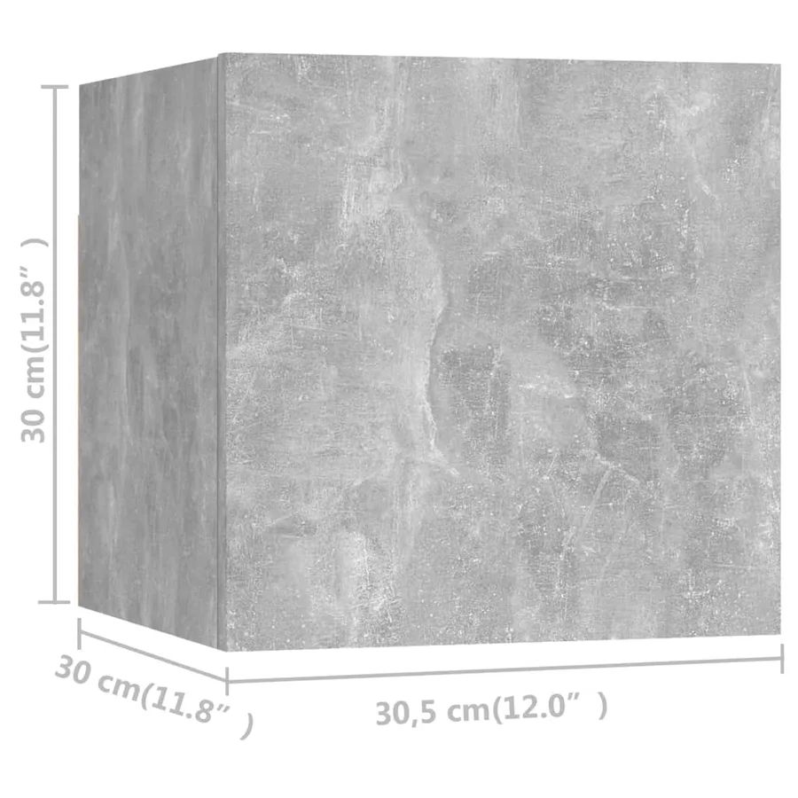 Meubles TV muraux 8 pcs Gris béton 30,5x30x30 cm - 5