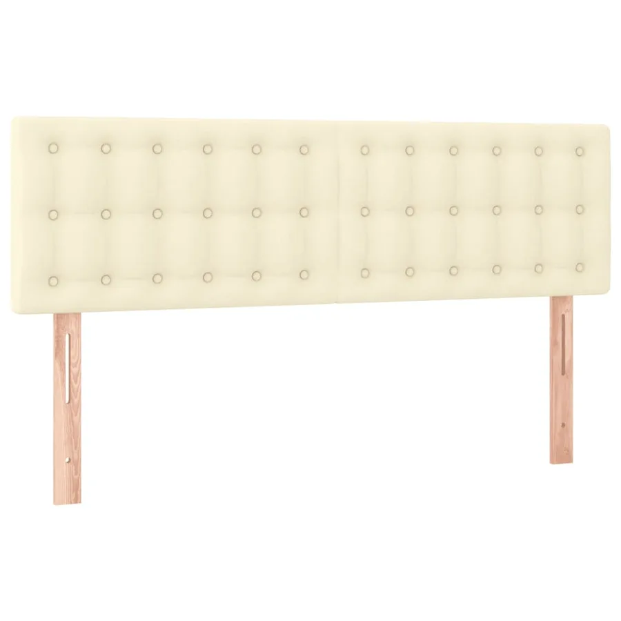 Sommier à lattes de lit avec matelas et LED Crème 140x190 cm - 7