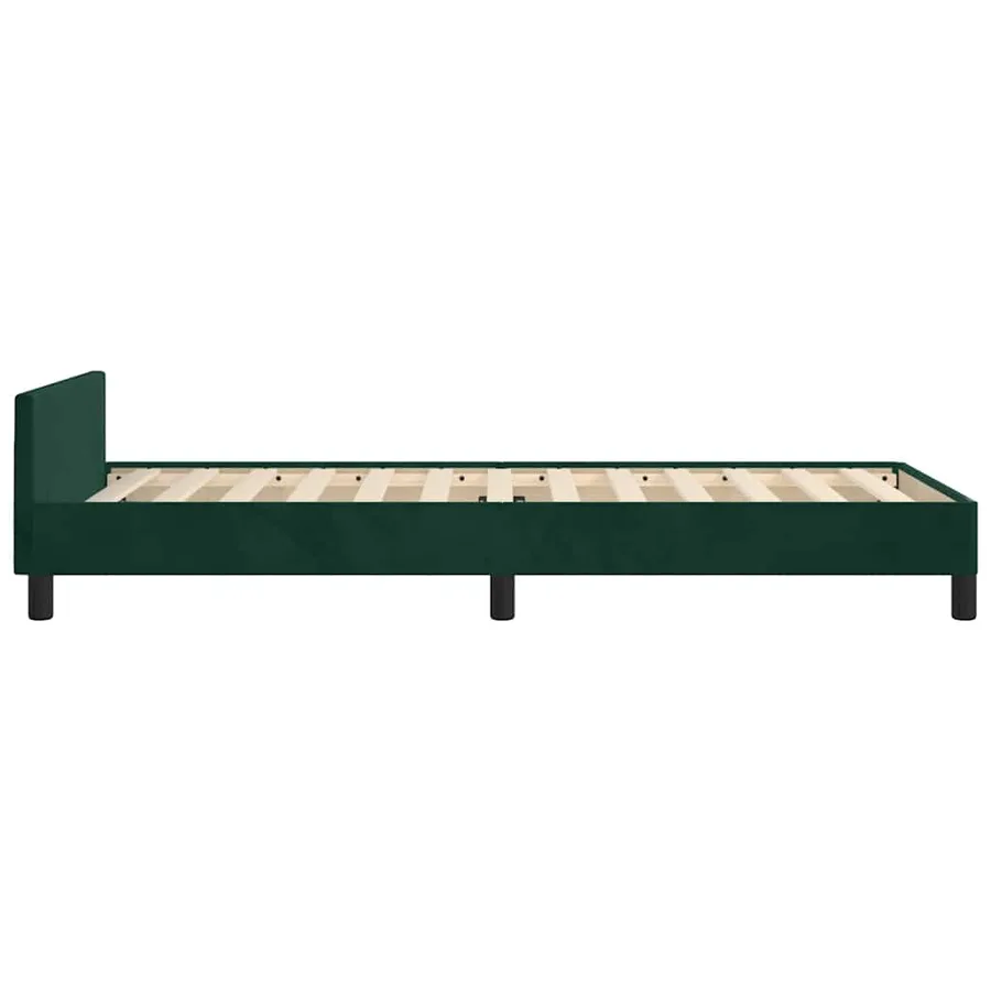 Cadre de lit sans matelas vert foncé 90x200 cm velours - 8