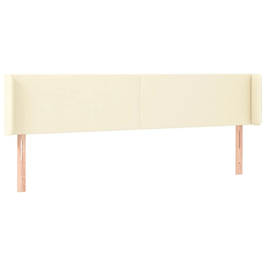 Tête de lit avec oreilles Crème 163x16x78/88 cm Similicuir - 2