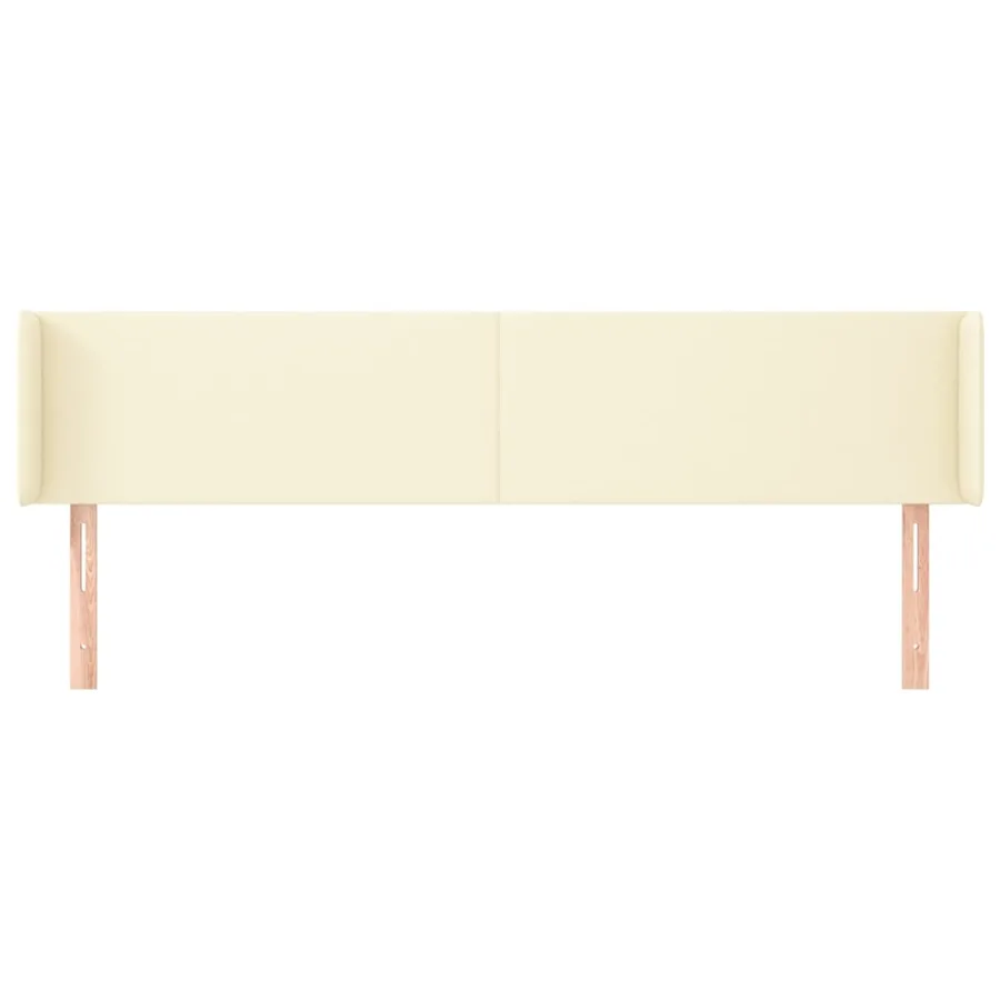Tête de lit avec oreilles Crème 163x16x78/88 cm Similicuir - 3