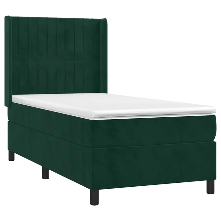 Sommier à lattes de lit matelas LED Vert foncé 80x200cm Velours - 4