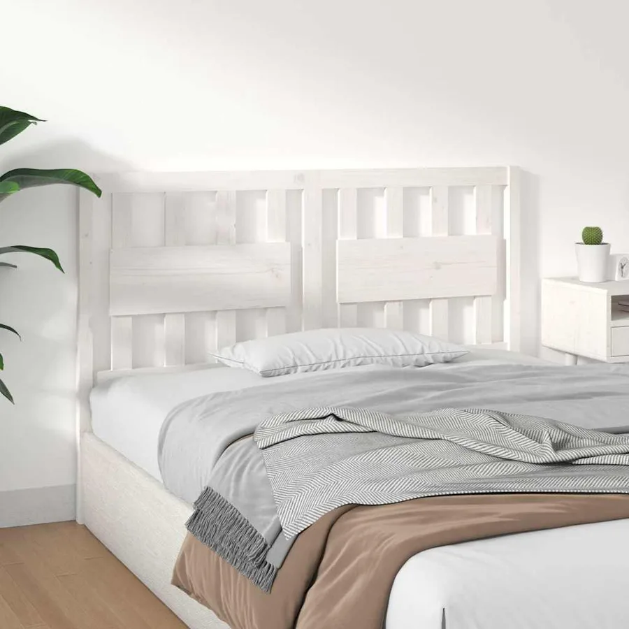 Tête de lit blanc 140,5x4x100 cm bois massif de pin - 4