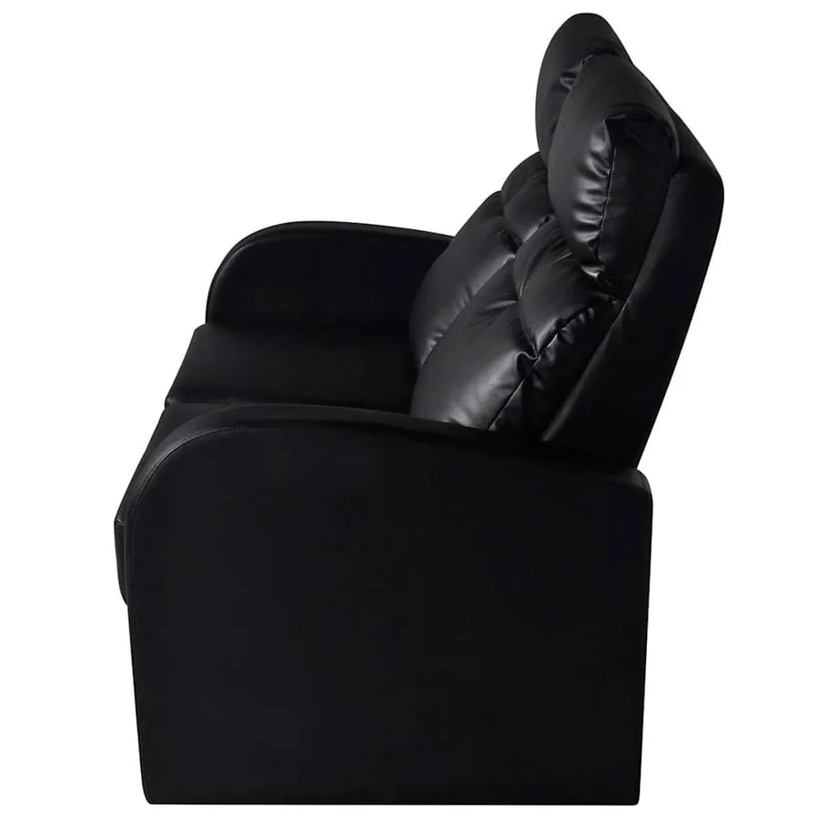 Fauteuil inclinable 2 places en similicuir noir - 4