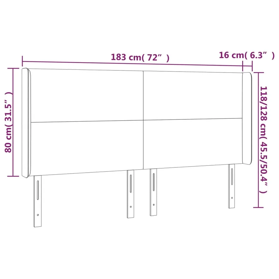Tête de lit avec oreilles Cappuccino 183x16x118/128 cm - 9