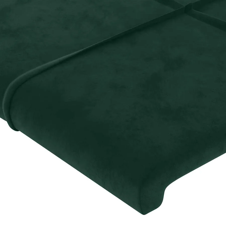 Tête de lit à LED Vert foncé 183x16x78/88 cm Velours - 5