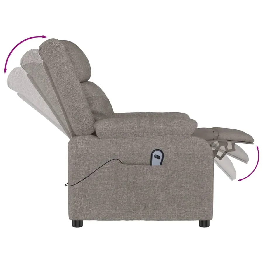 Fauteuil inclinable électrique Taupe Tissu - 7