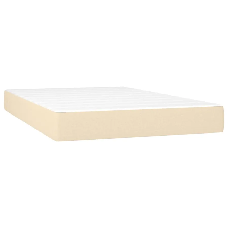 Sommier à lattes de lit avec matelas Crème 120x200 cm Tissu - 6