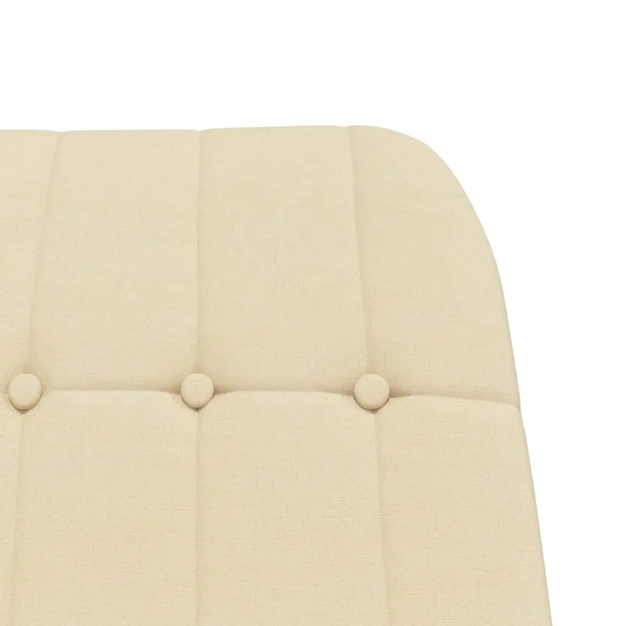 Chaise à bascule avec repose-pied Crème Tissu - 6