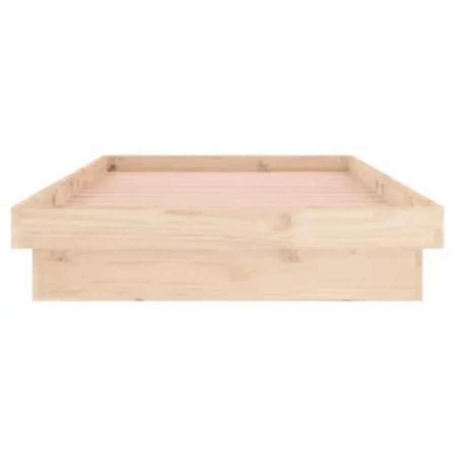 Cadre de lit à LED sans matelas 100x200 cm bois massif - 7
