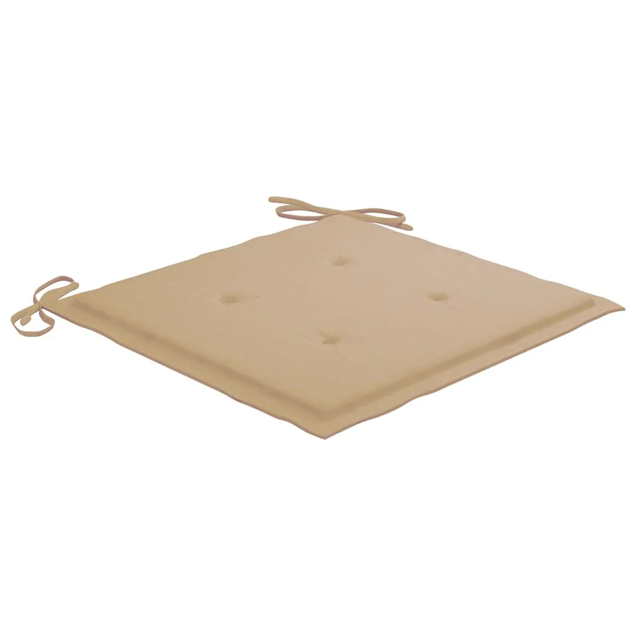 Chaise à bascule avec coussin beige Bois de teck solide - 7